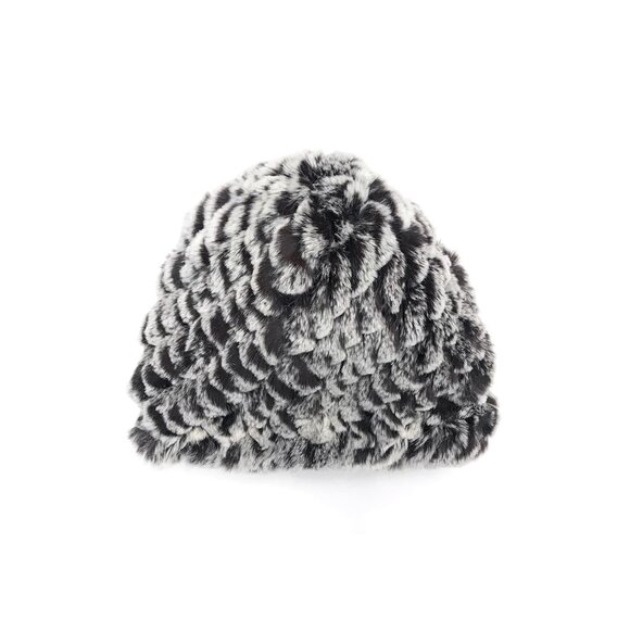 NWT Reversible Knit Beanie Genuine Fur Hat in Chocolate Brown Overstock MSRP $68 - Picture 2 of 5